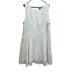 Lane‎ Bryant White Lace Dress Womens Plus Size 22-24 Sleeveless A Line